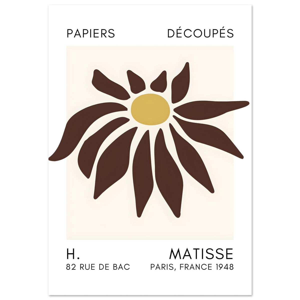 Artfulprints Poster Matisse – Deep sea dance brown  - 70x100 cm - Bruin