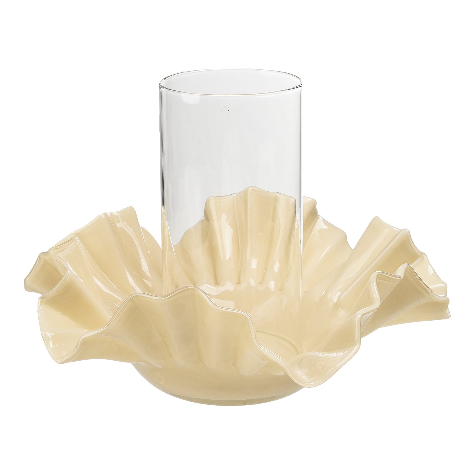 Windlicht Creme, ⌀ 30 cm, H 125 mm
