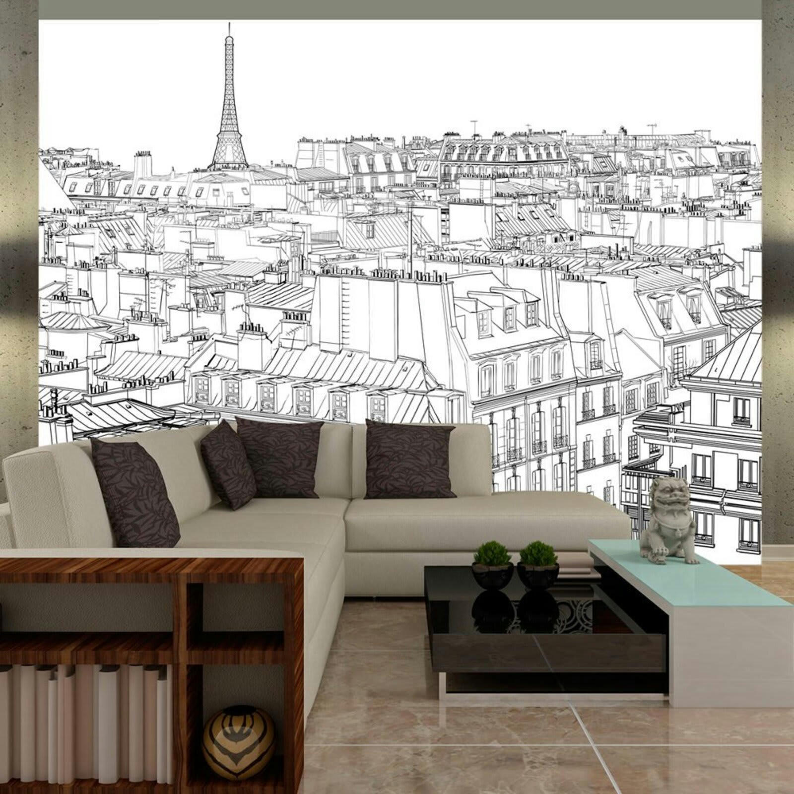 - Papier peint croquis parisien 350 x 270 cm