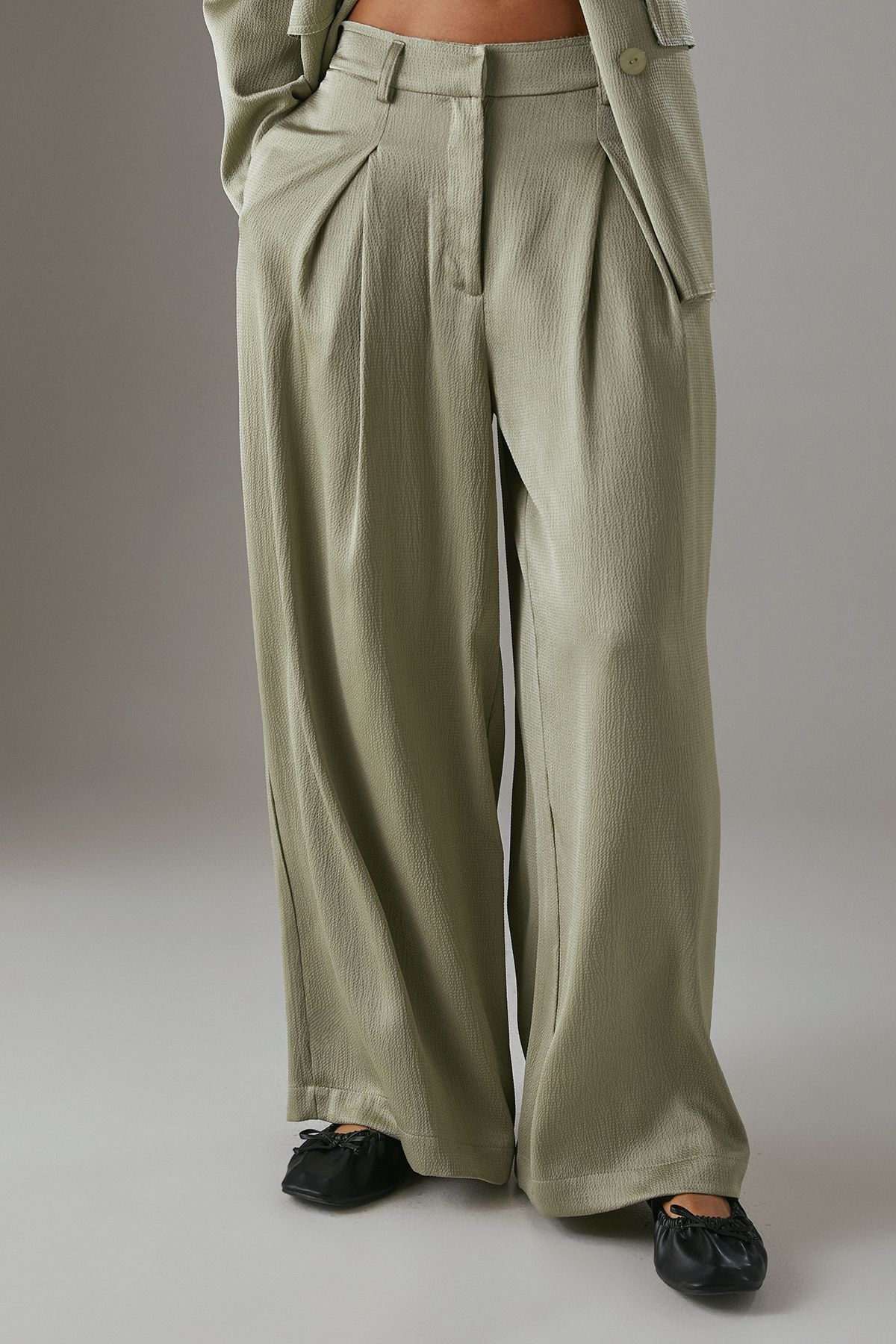 Warehouse Raw Edge Relaxed Satin Blazer