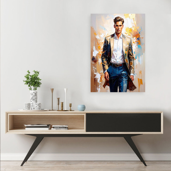Feeby Obraz do salonu sypialni, Mężczyzna na pokazie mody 40x60