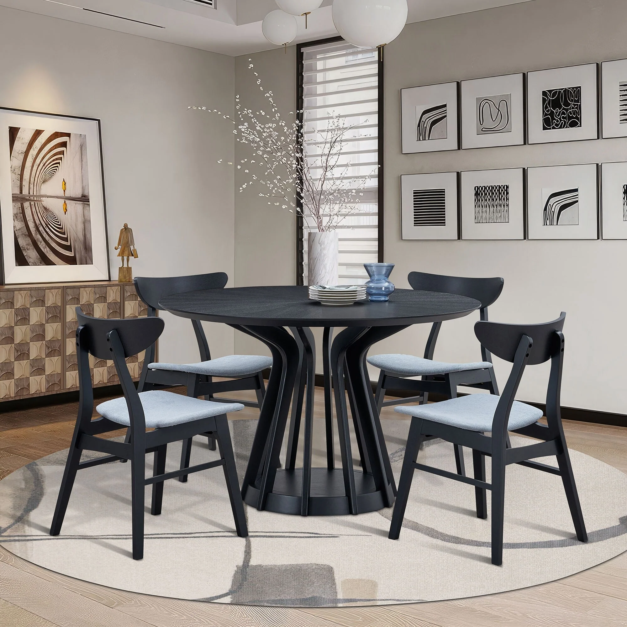Modern Wooden Dining Table and Chair Sets Small Apartment Dining Table and Chair Sets for Dining Room Living Room