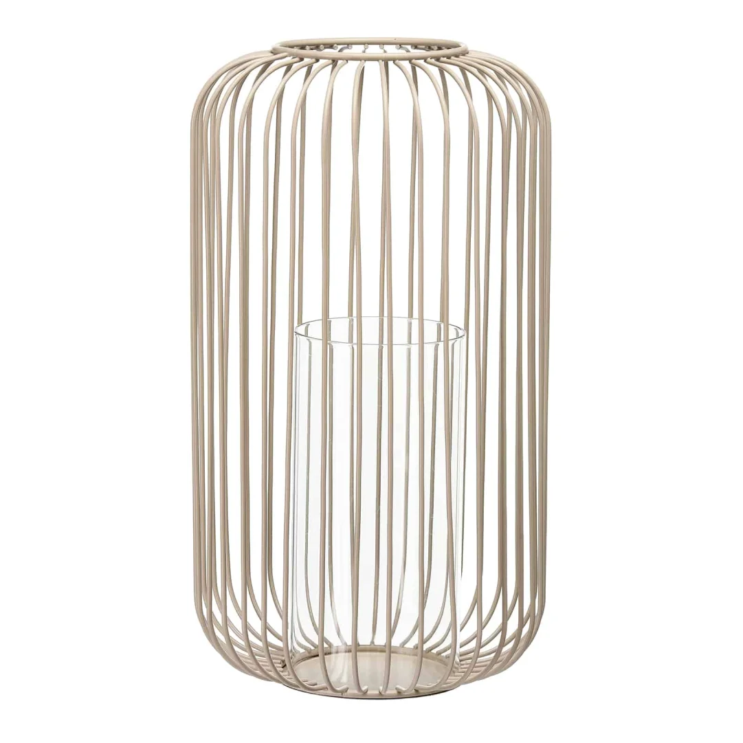 Windlicht Wire Taupe, ⌀ 18 cm, H 330 mm