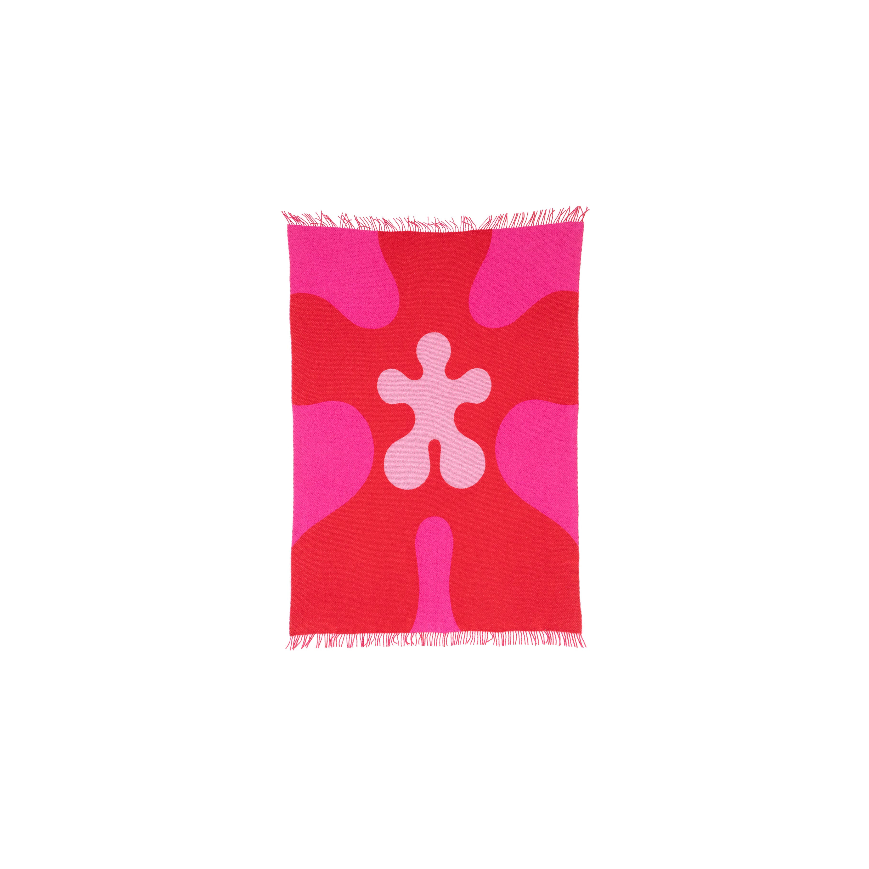 Red, Pink and White Art Throw - Bold Organic Pop Pattern