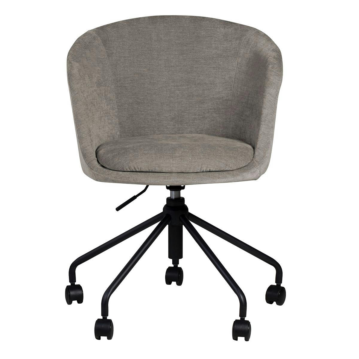 MADO - Chaise de bureau tissu soft touch gris clair