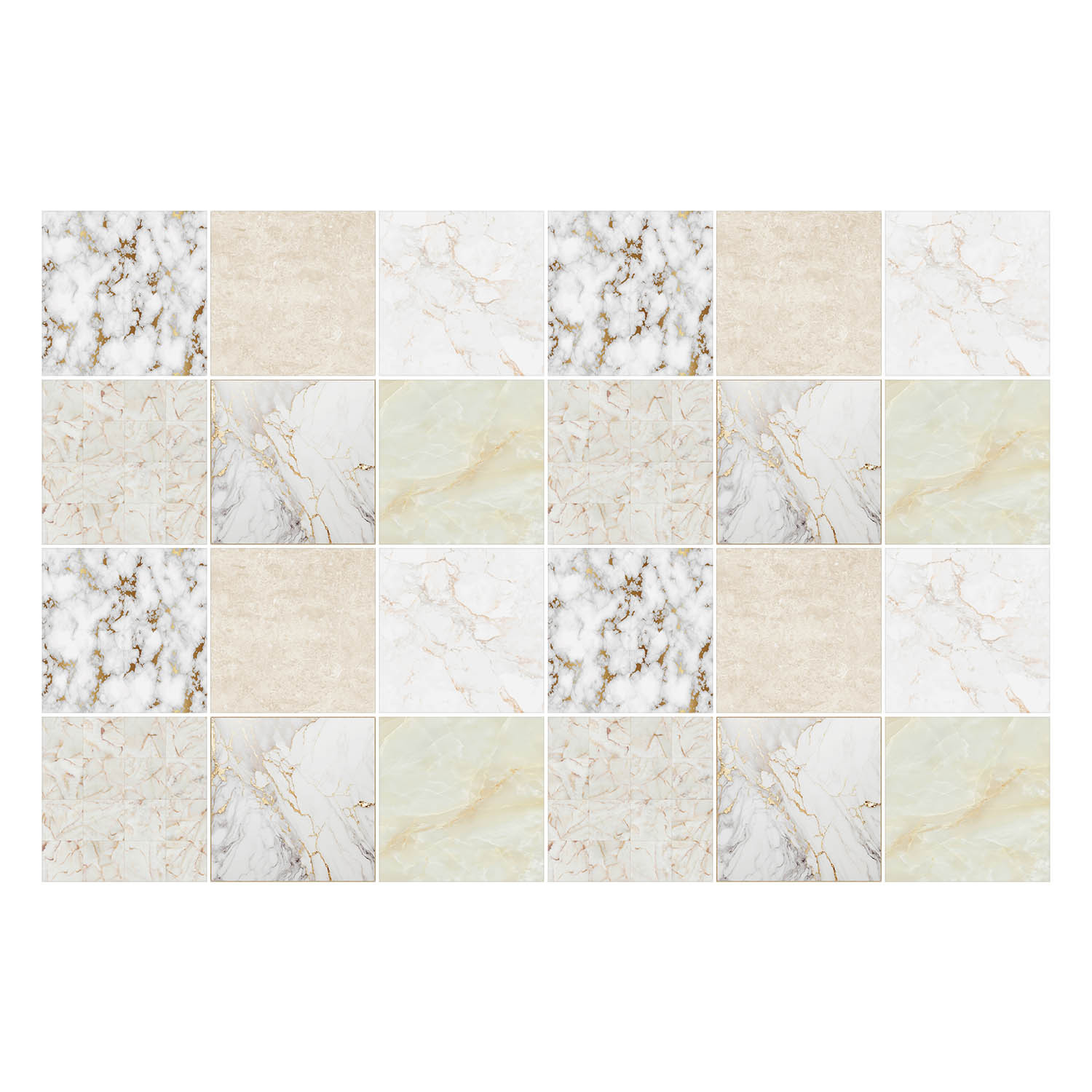 Naklejki na kafelki, elegancka mozaika marmurowa, 10x10, Wallfluent