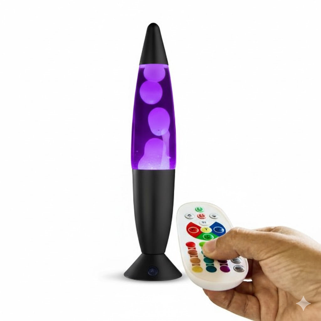 Lighto | Lavalamp zwart | 35 cm | RGB | 17 kleuren