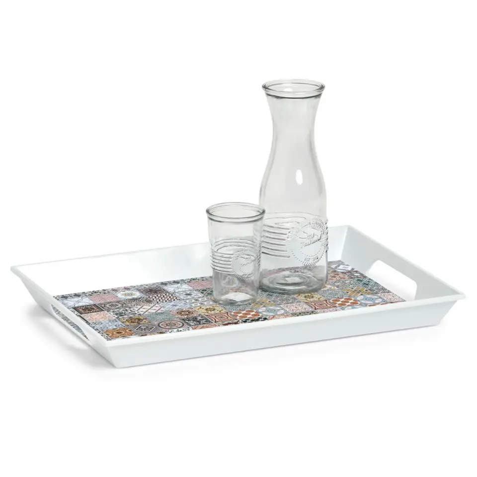Zeller Dienblad - met mozaiekprint - melamine - 50 x 35 cm