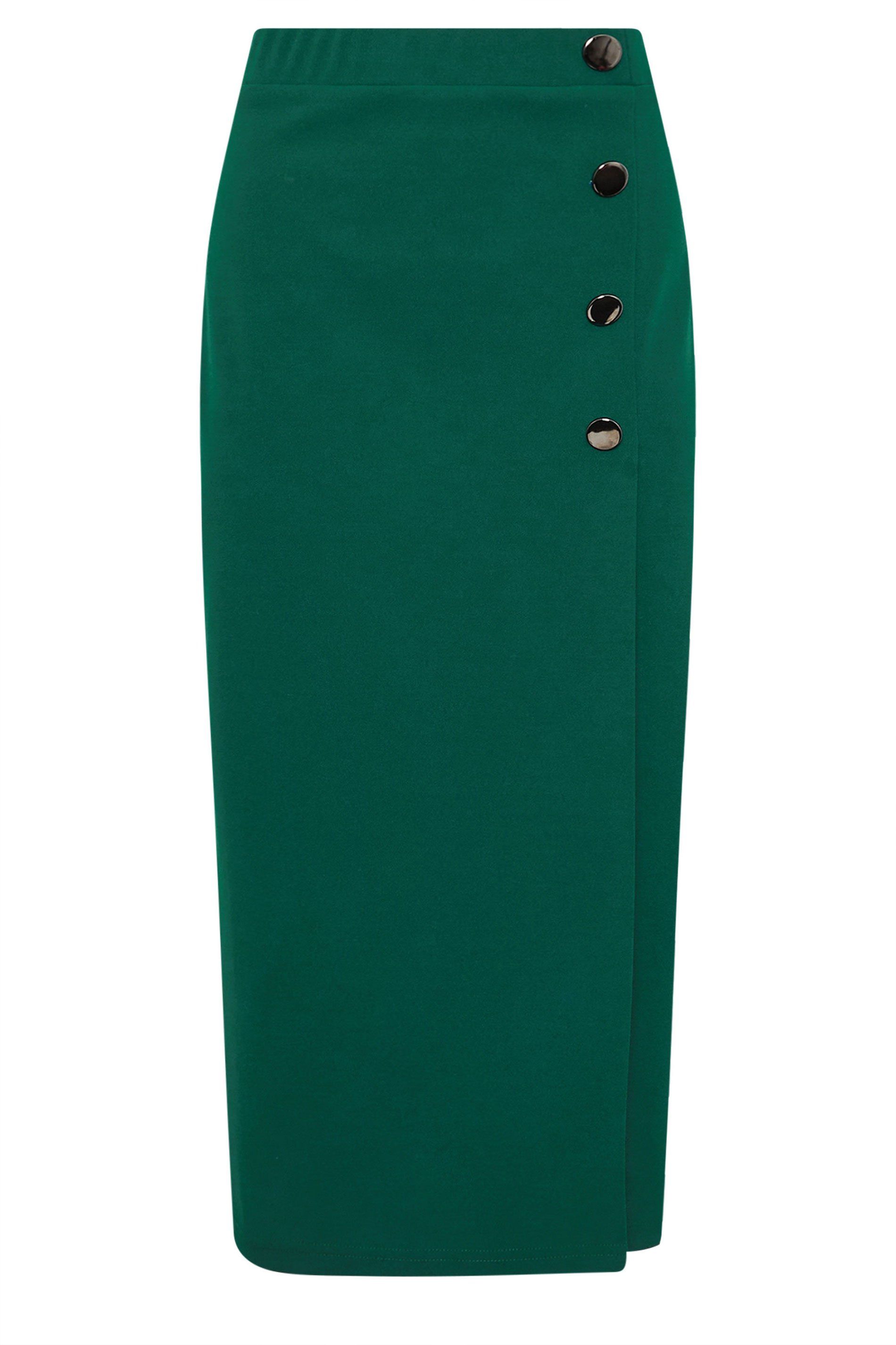 M&Co Button Detail Midi Skirt