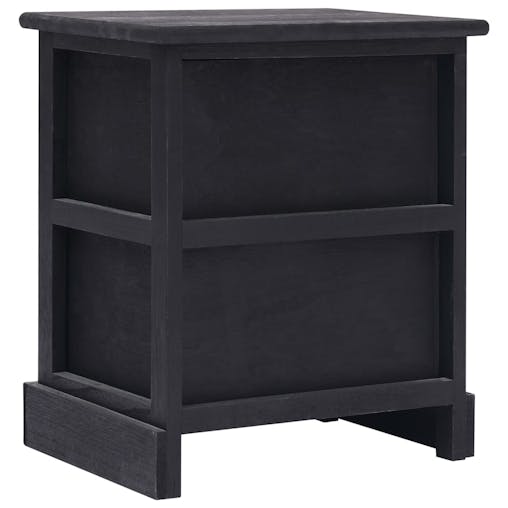 NNEVL Nightstand Black 38x28x45 cm Paulownia Wood