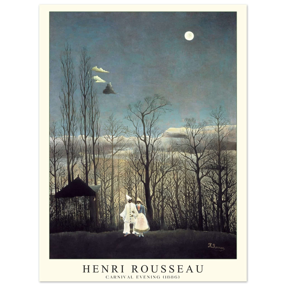 Artfulprints Poster Henri Rousseau - Carnival evening  - 30x40 cm - Blauw