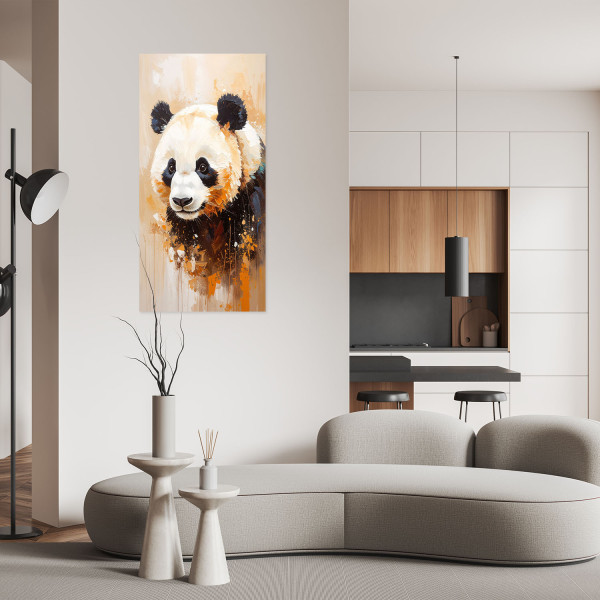 Naklejka na ścianę do salonu Feeby Panda Zwierzę jak Malowany 40x80