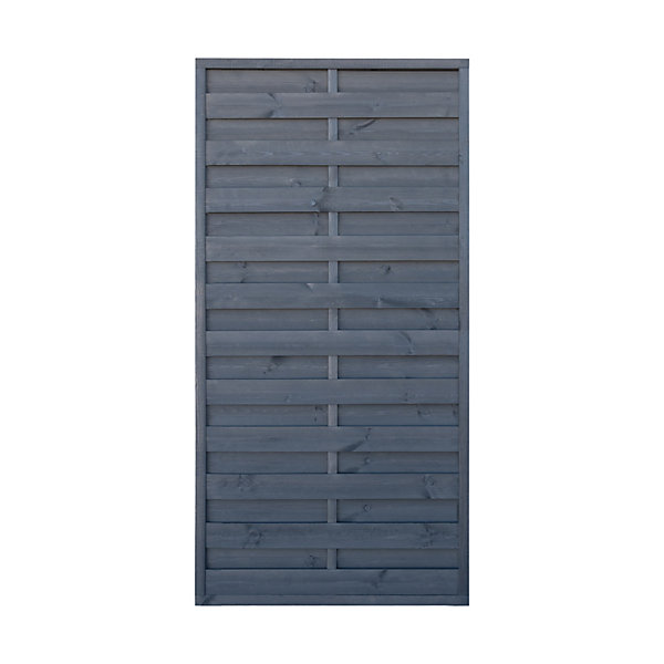 Panneau droit de clôture en bois anthracite ép.25 mm L 90 x H.180 cm