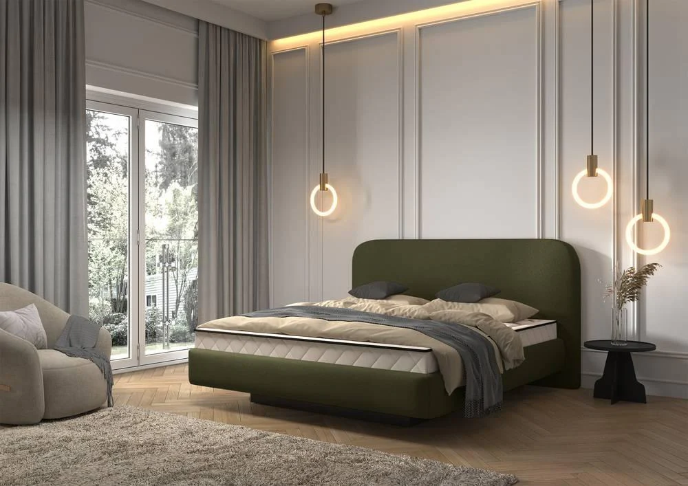 Bedframe Rosello 160 x 200 cm chenille met opbergruimte