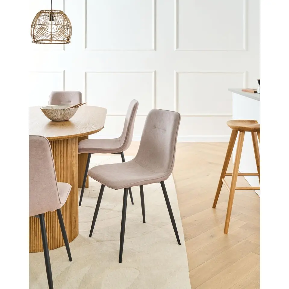 TUSCOLA - Eetkamerstoel set van 4 - Beige - Stof