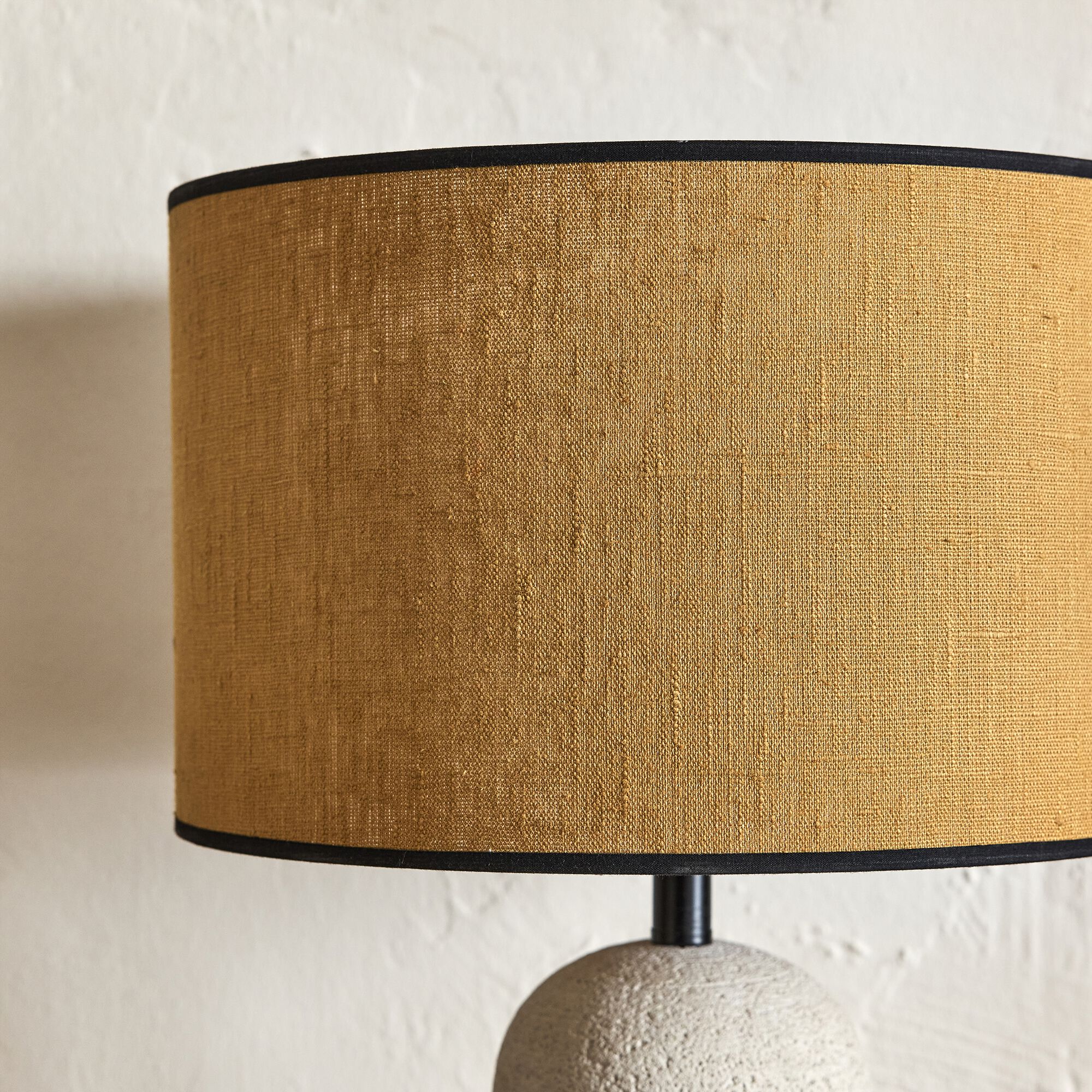 ADRIA - Abat-jour cylindrique en lin D32cm - jaune miel