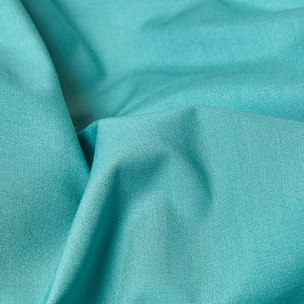 Drap plat uni 100 % coton égyptien 200 fils bleu canard, 240x275 cm - HOMESCAPES