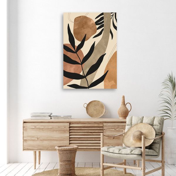 Feeby Obraz na płótnie, Liście i gałązki boho 40x60