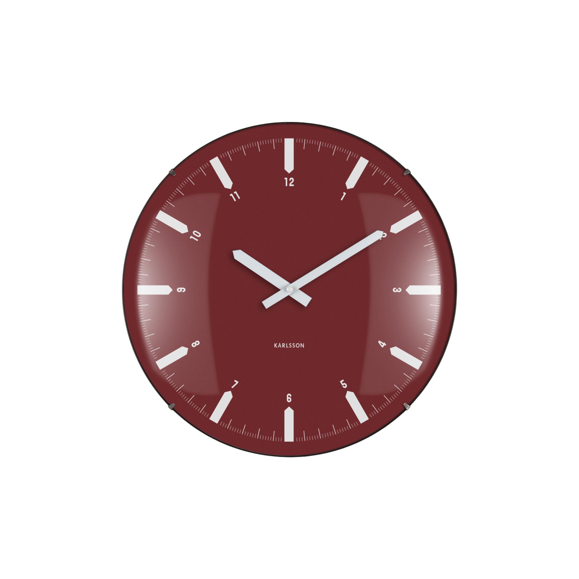 Karlsson wandklok Realista Dome - rood - Ø35cm