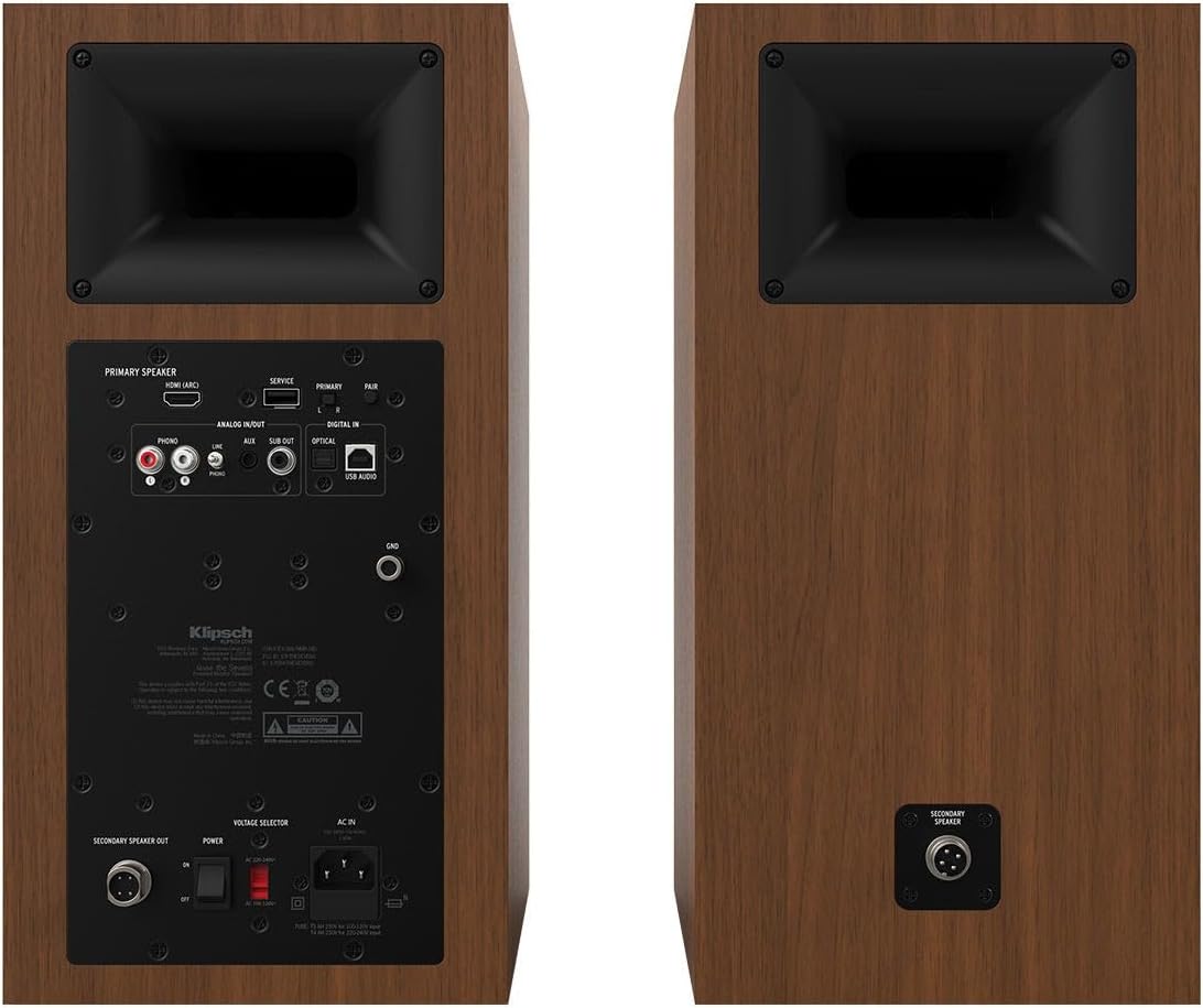 Klipsch The Sevens Heritage Inspired (Pair) Powered Speakers - Walnut