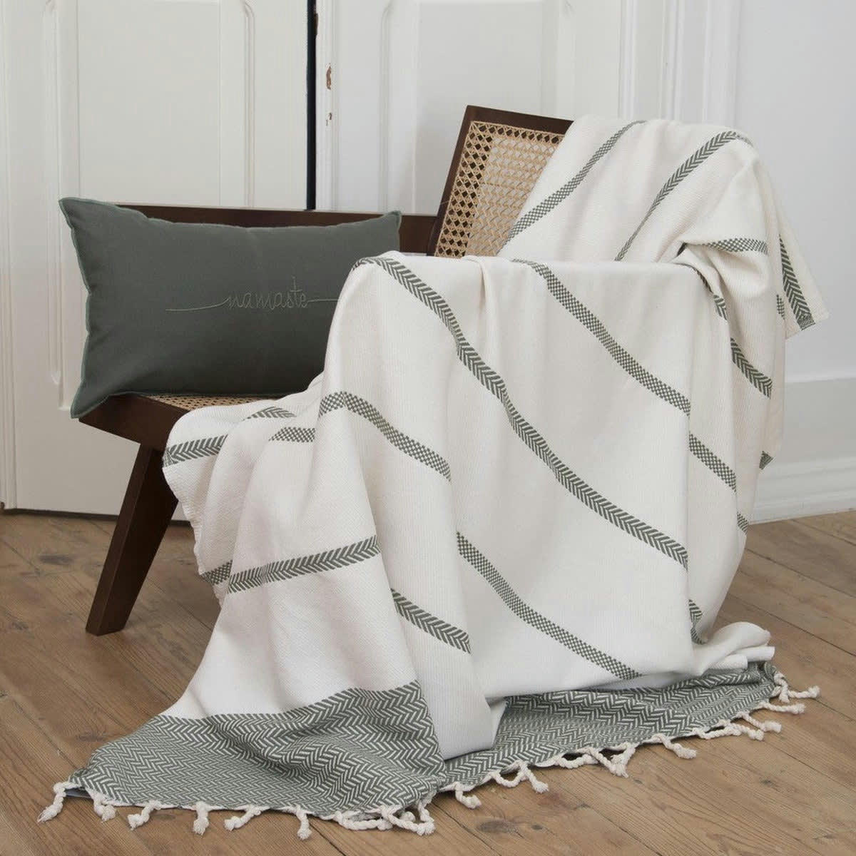 LIV - Plaid coton  130x170 olive