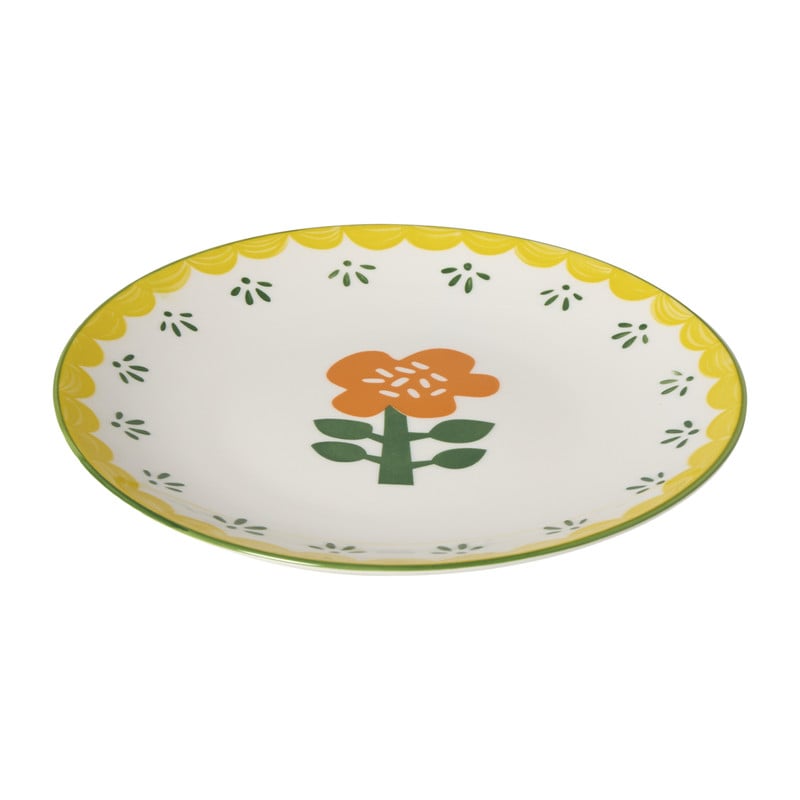 Ontbijtbord bloem - geel - &Oslash;21.7x2.1 cm