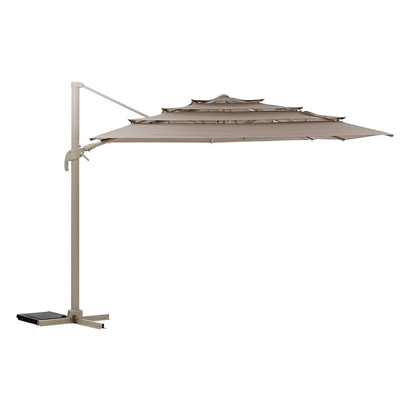 Parasol déporté rectangulaire multi-toile Melhia lin 4 x 3m en aluminium acier et oléfine - Hespéride