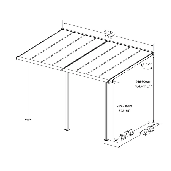 Terrassendach »Sierra«, Breite: 670 cm, Dach: Polycarbonat (PC), anthrazit
