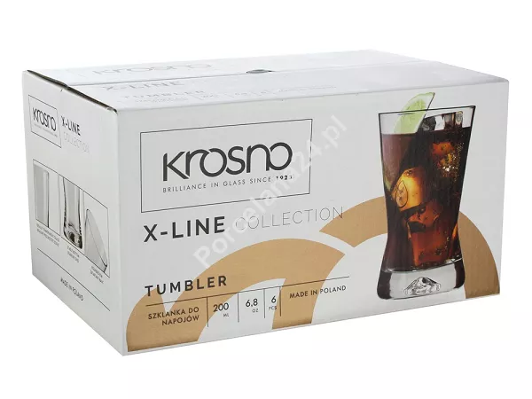 Kpl. szklanek do soku 200ml (6 szt) Krosno - X-line (Lifestyle) 6362 (6491)