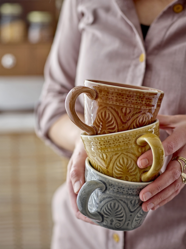 Set 4 tasses retro gres - bloomingville multicolore