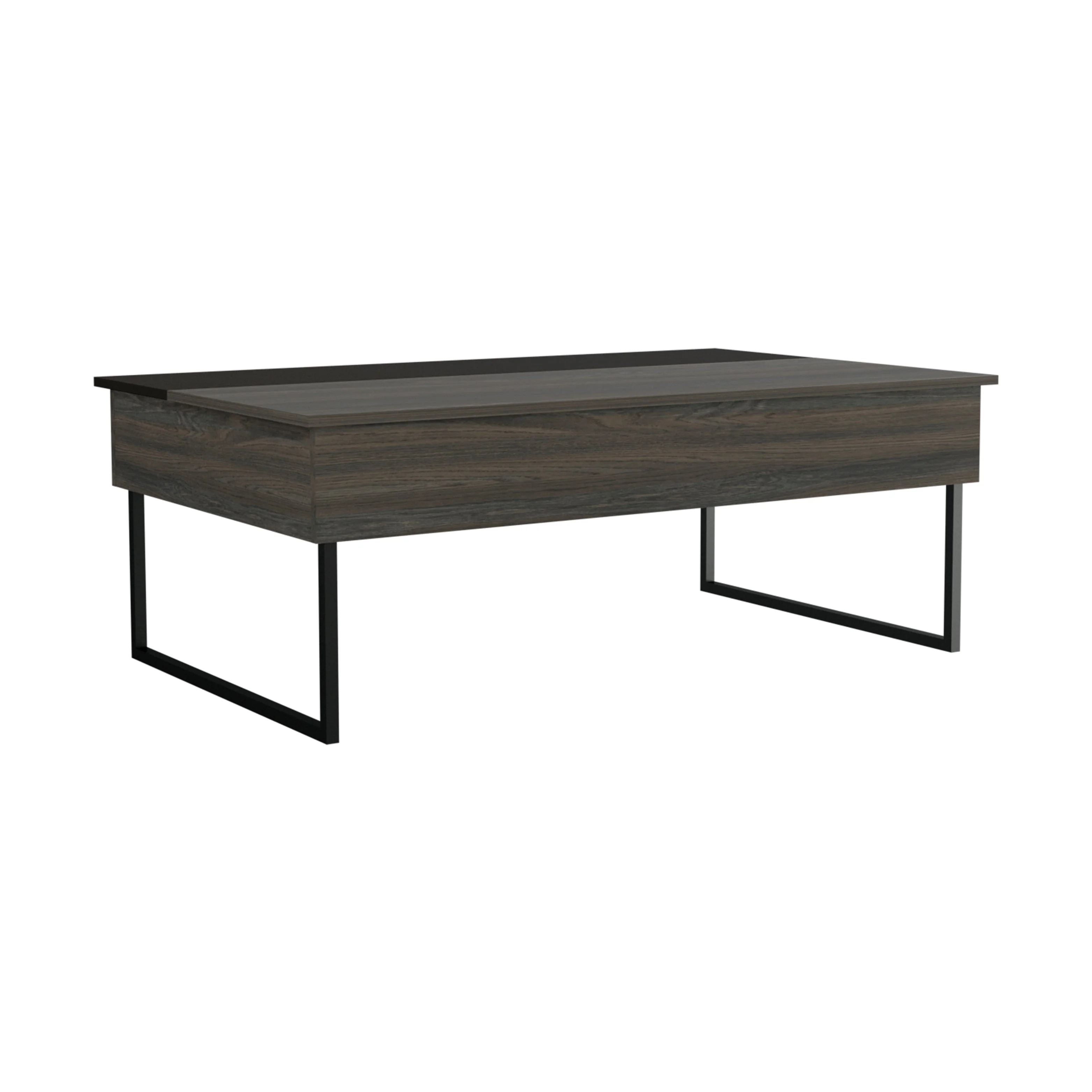 TUHOME Kaskade 18-inch Tall Lift Top Coffee Table with 2 Hidden Storage Compartments