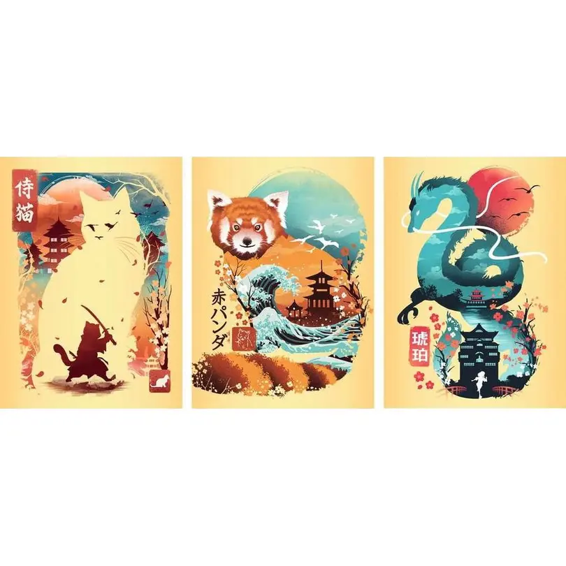 Puzzle 3er-Set Ukiyo-e
