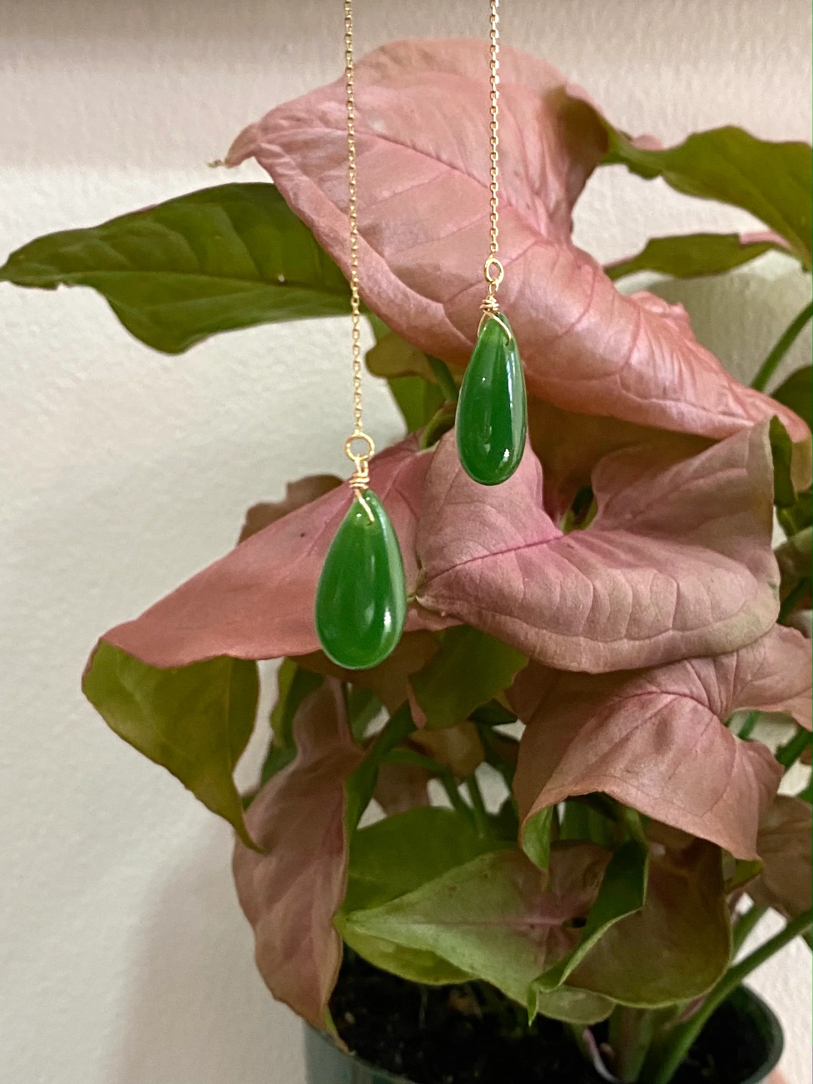 Waterdrop — Lab Jade Drop Earrings