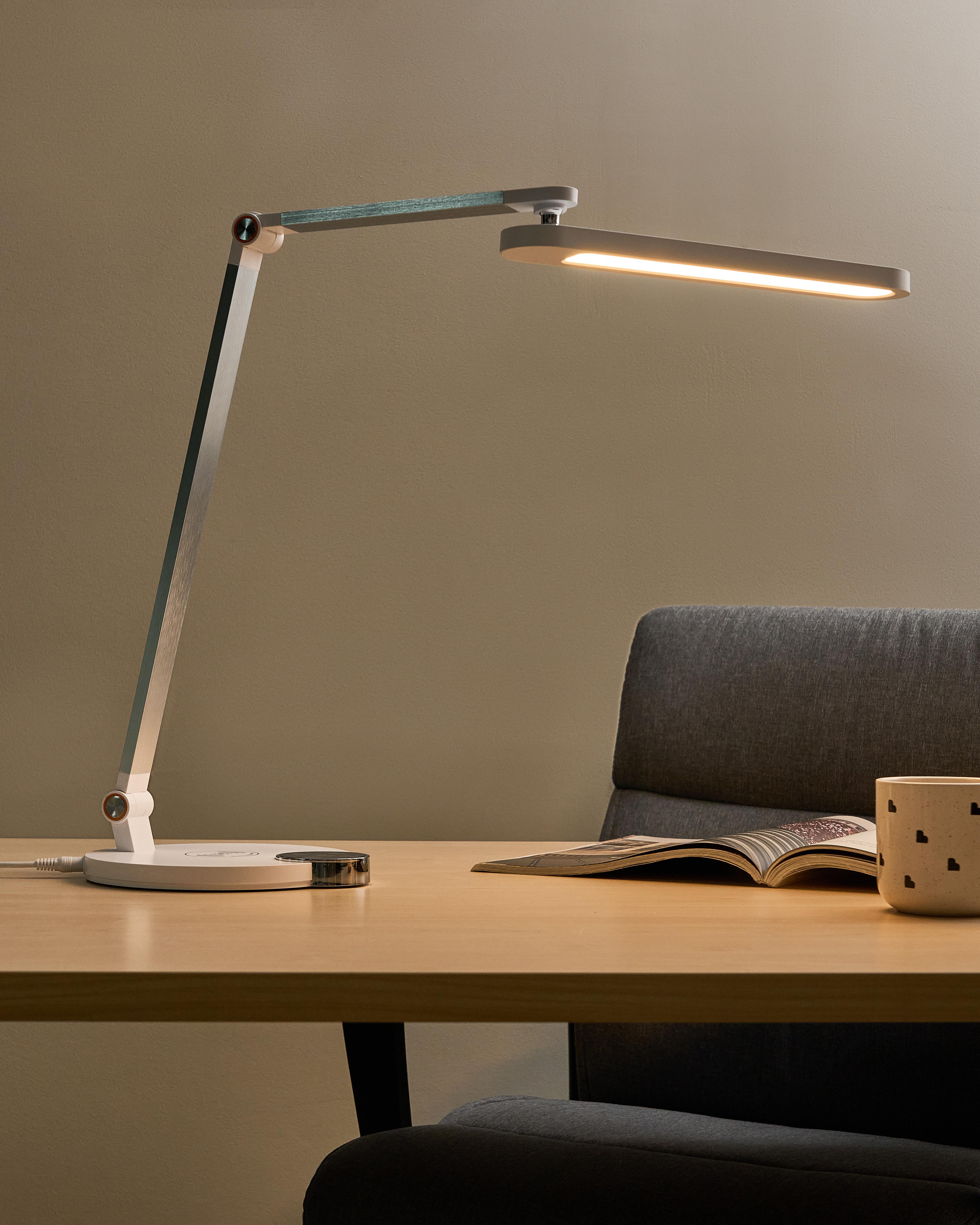 LED Desk Lamp CAROY with Wireless Charger White