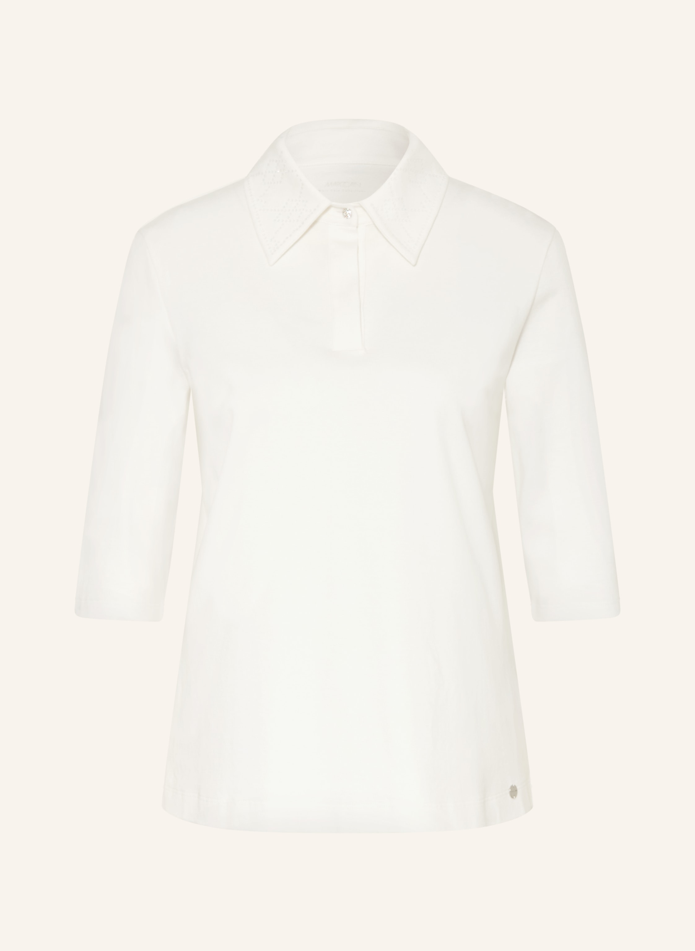 MARC CAIN Jersey-Poloshirt mit 3/4-Arm und Schmucksteinen