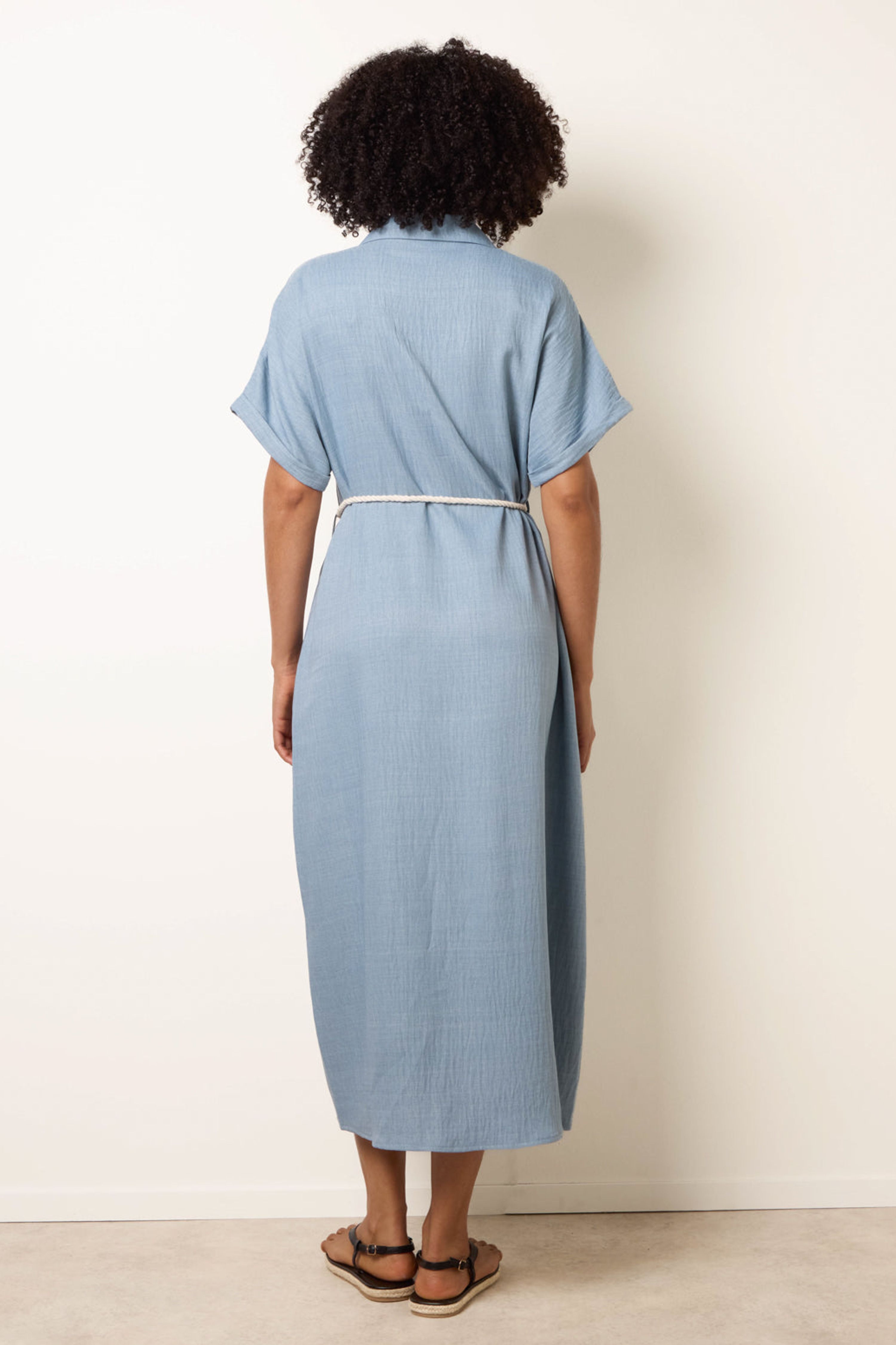 Blue Vanilla Blue Floral Cutwork Embroidery Dress