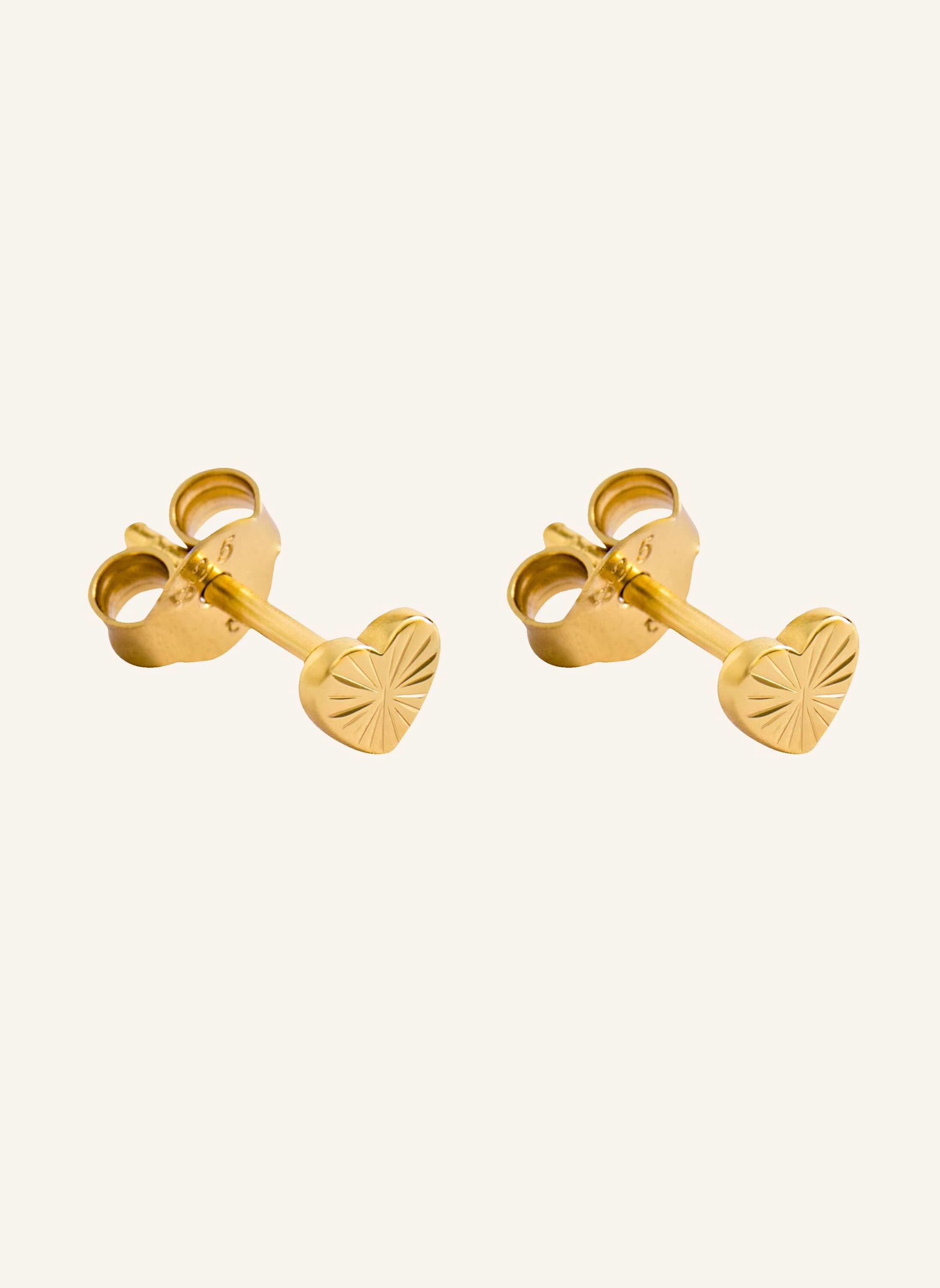 OHH LUILU Ohrstecker HEART OF GOLD STUDS by GLAMBOU