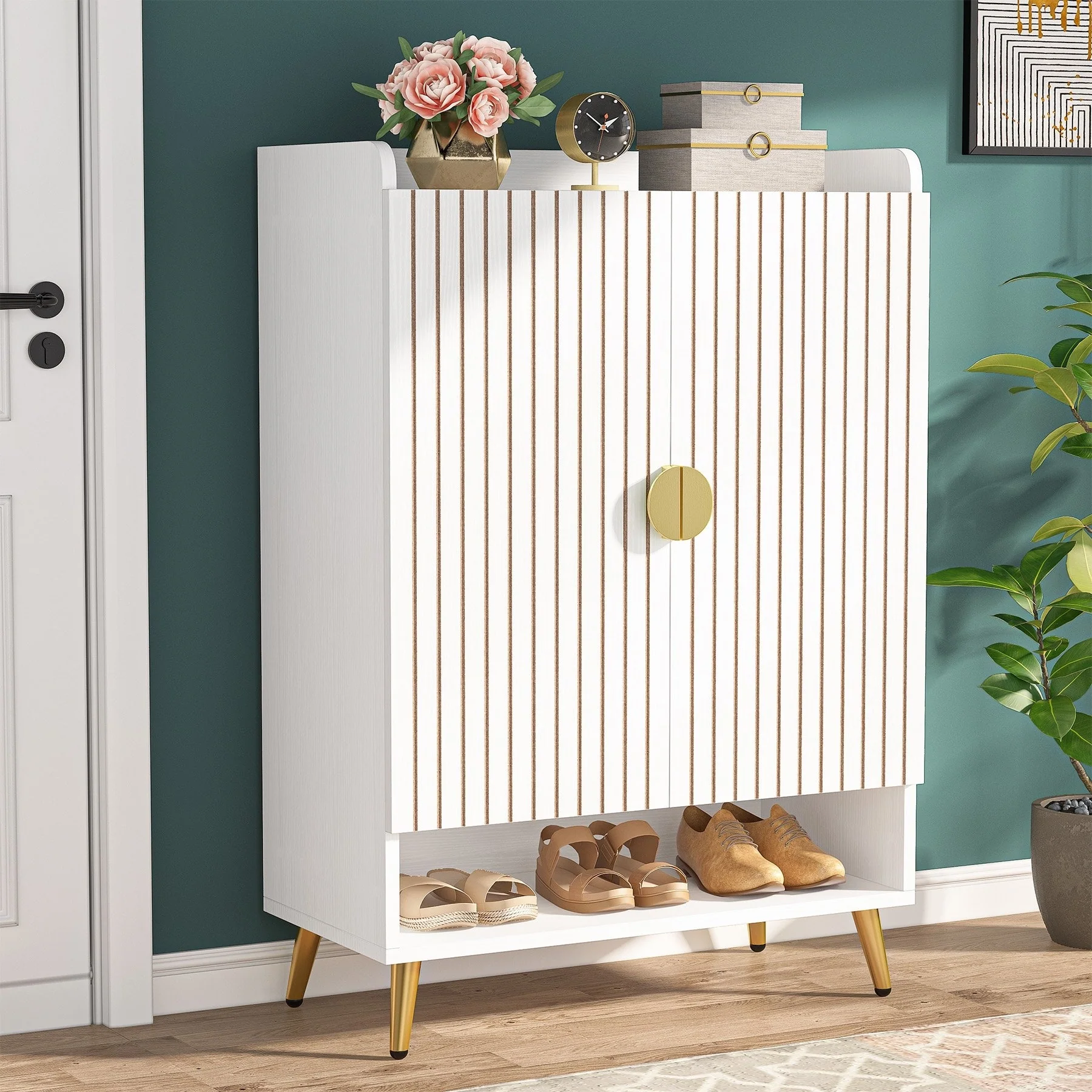 Shoe Cabinet with Doors, 7-Tier Shoe Storage Cabinet for Entryway