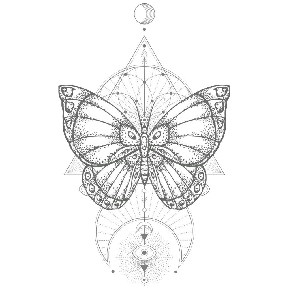 BOHO PAPILLON - Décoration adhésive murale papillon 70x50