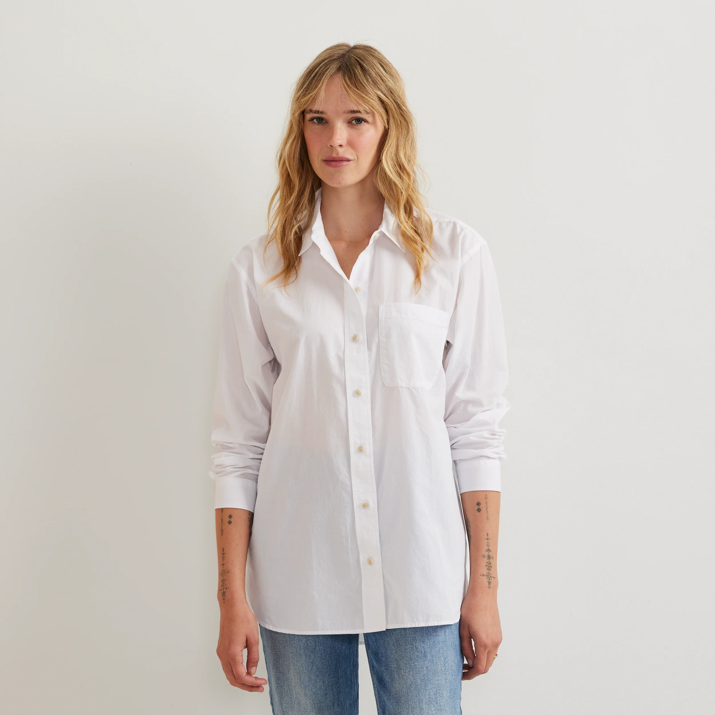 Women's Poplin Button Down Shirt