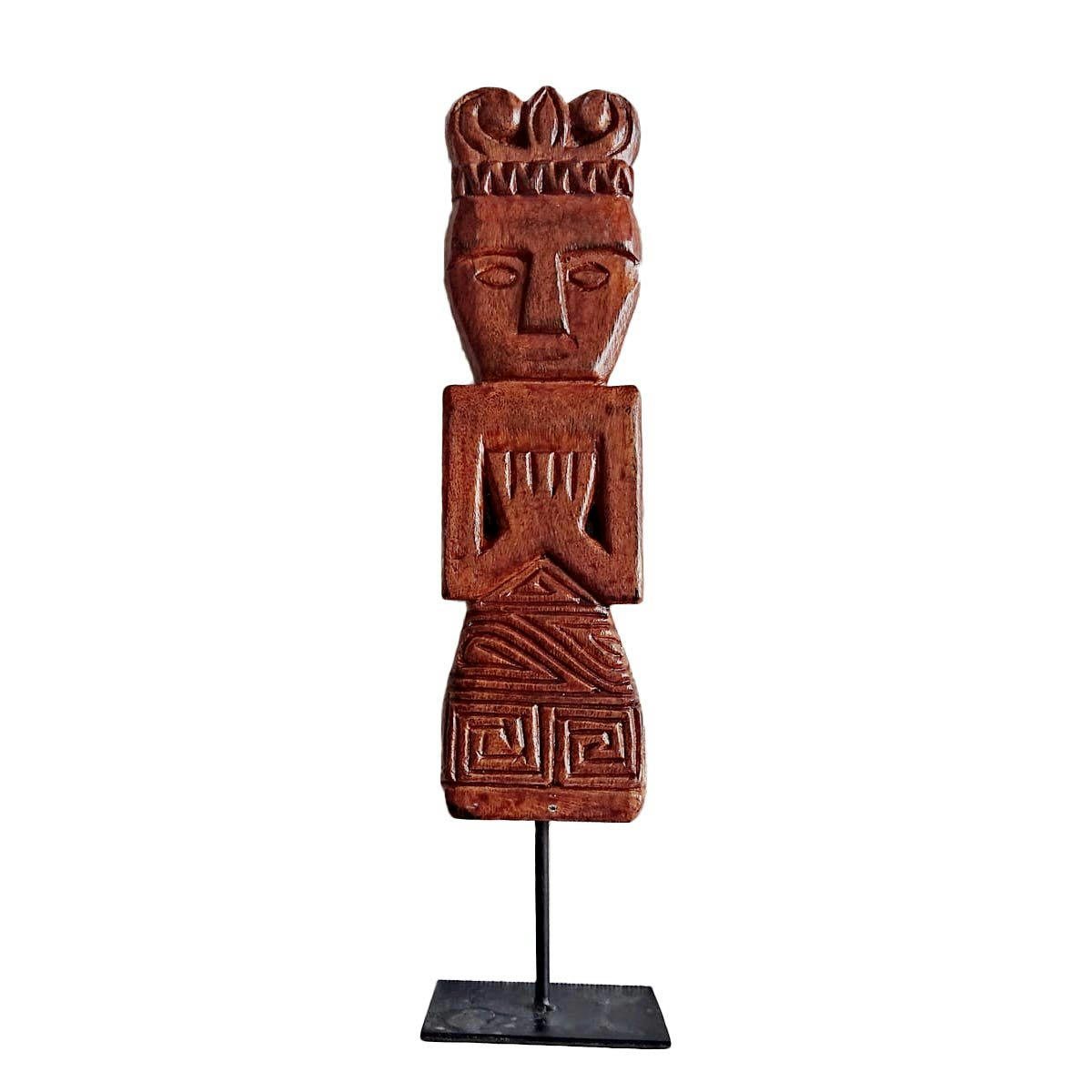 SUMBA - Statue décorative en bois sculpté, marron H42 cm
