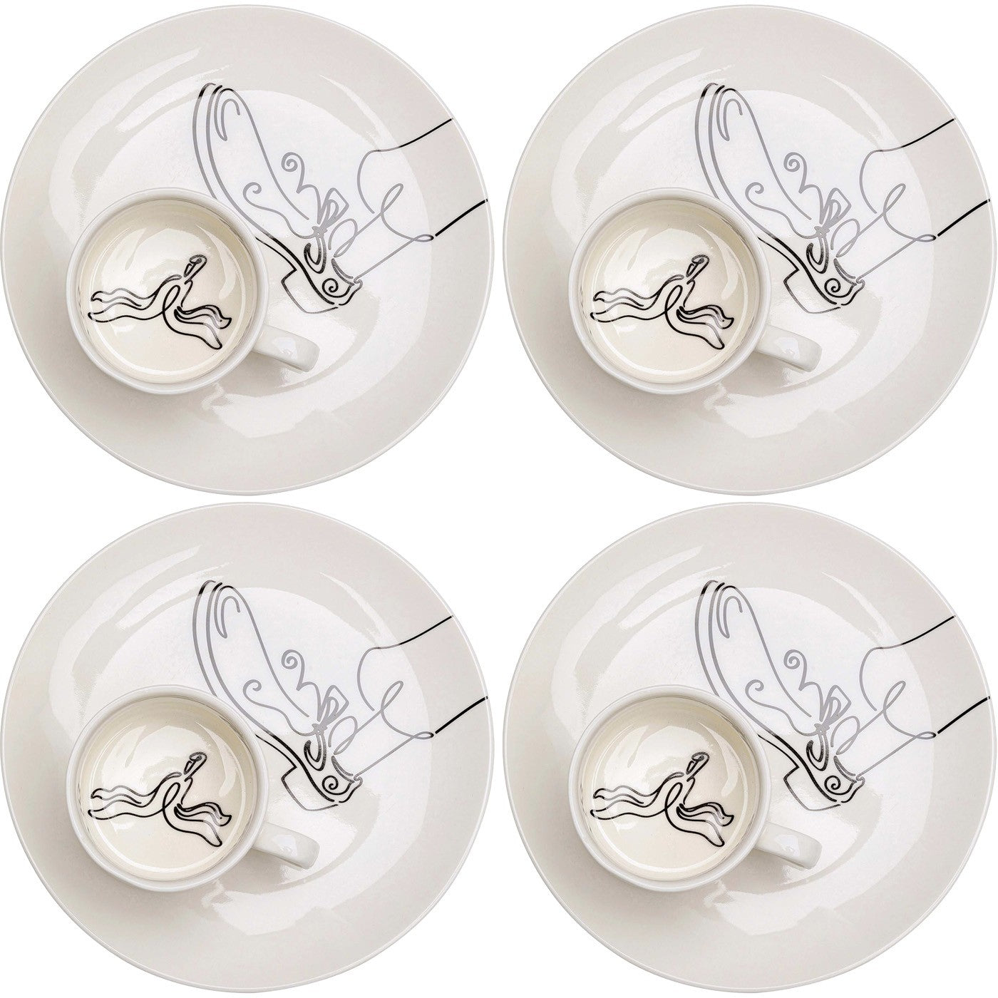 Kare Design Koffiekoppen Favola banaan (4/set)