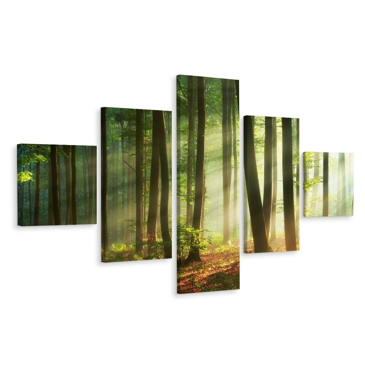 Obraz Ścienny Wieloczęściowy Leśny Pejzaż 3D 150x90cm