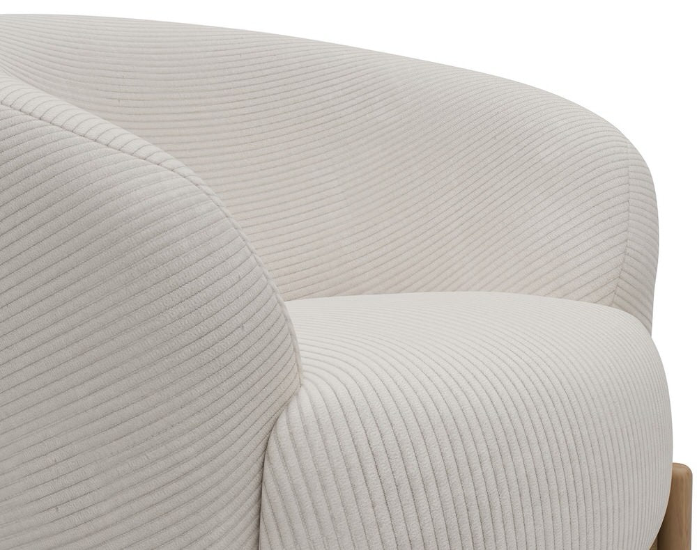Kragelund Gran Fauteuil Ivory Corduroy   Eiken