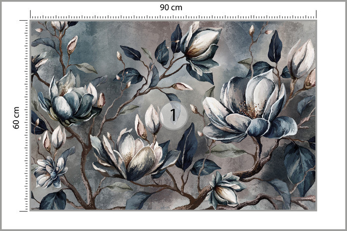 Fototapeta Kwiaty Magnolii Na Betonie 90x60cm