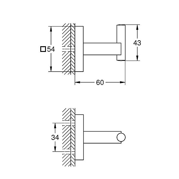 GROHE QuickFix - Start Cube - Patère murale - Finition Supersteel 40961DC0 (à visser ou à coller)