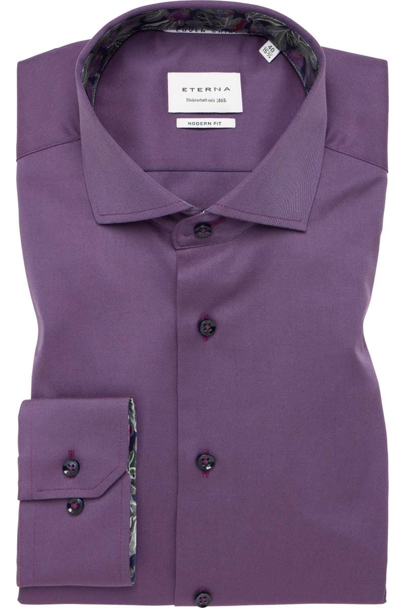 ETERNA Cover Shirt Modern Fit Hemd lila, Einfarbig
