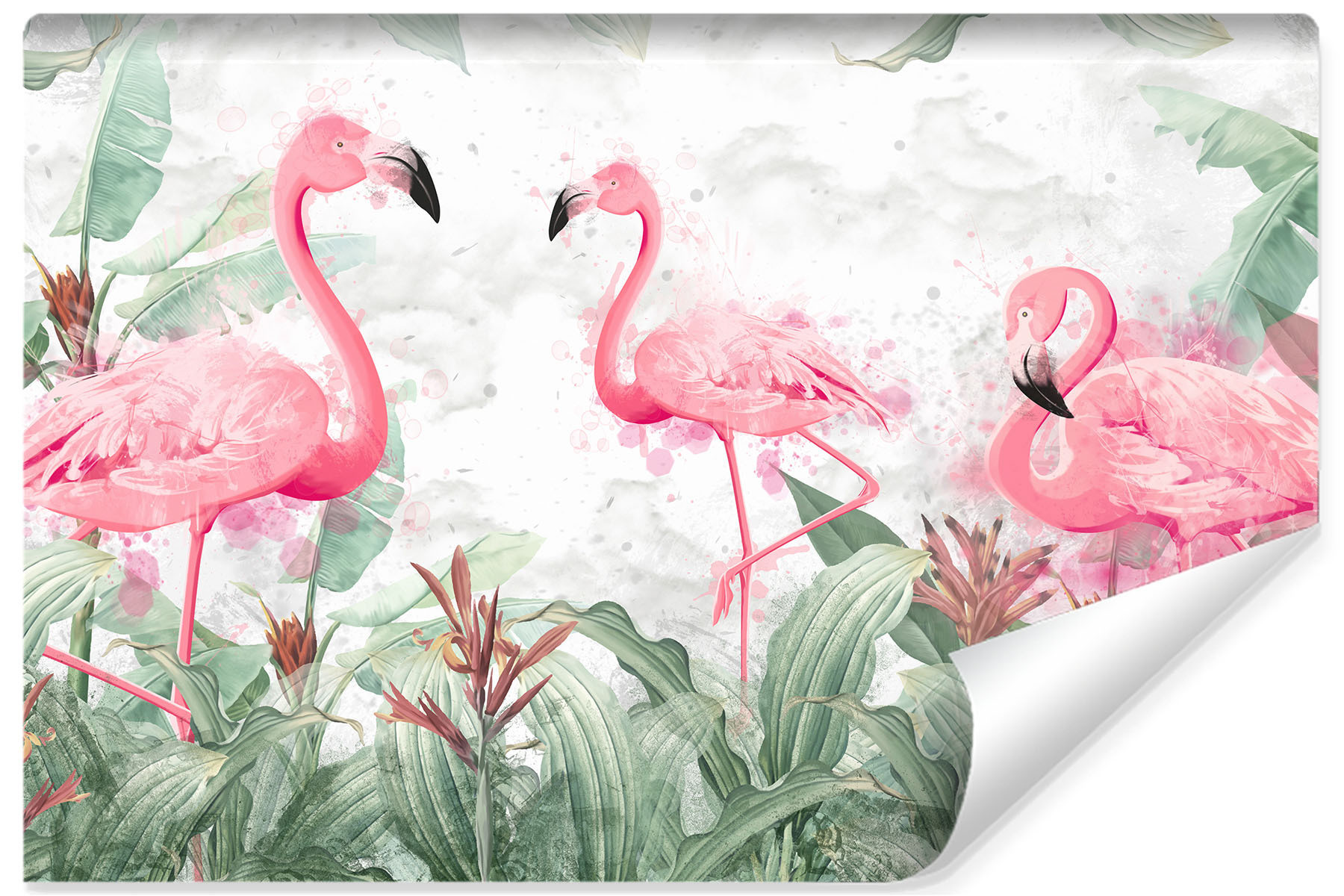 Fototapeta Flamingi W Stylu Boho 90x60cm