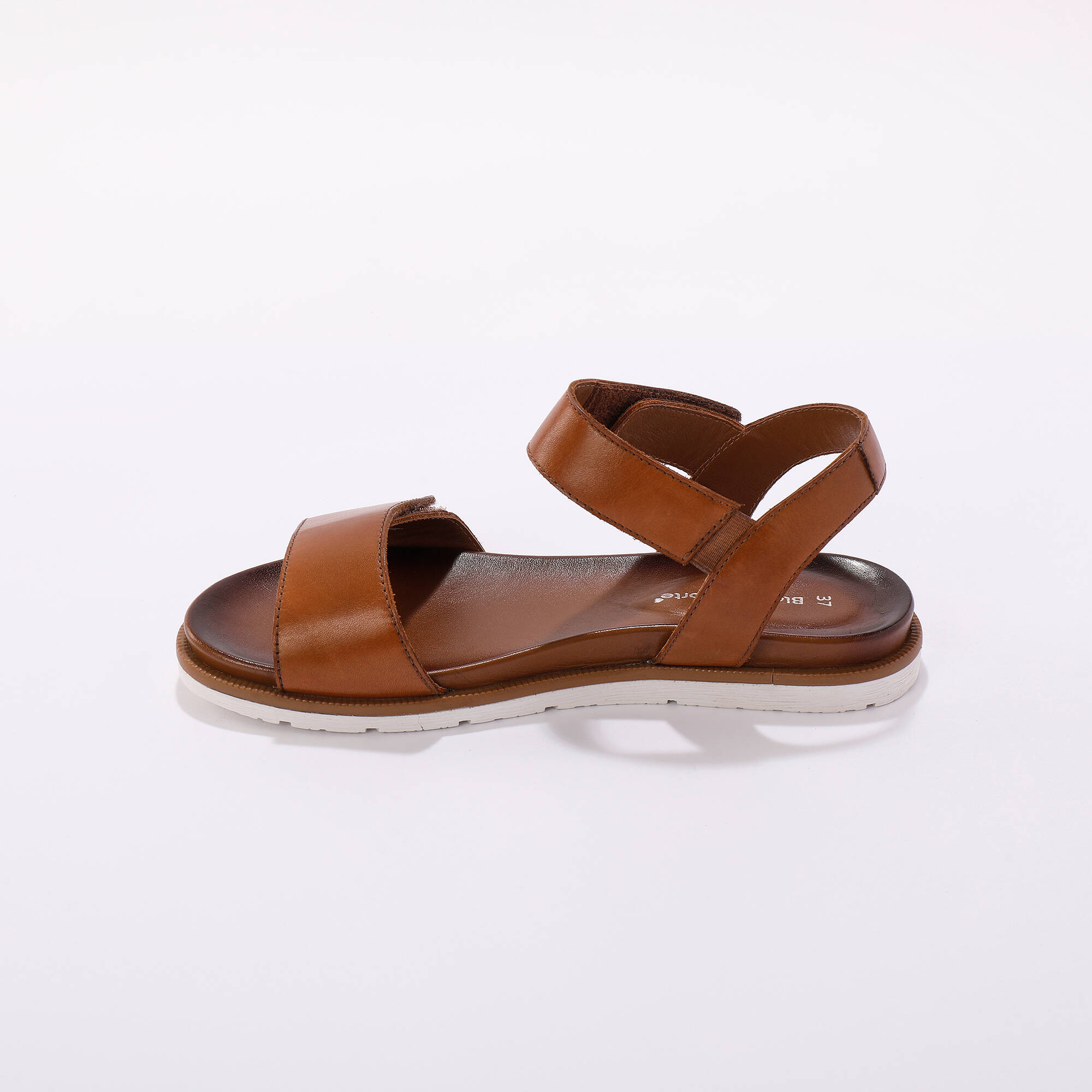 Sandales à bandes scratchées en cuir certifié LWG
