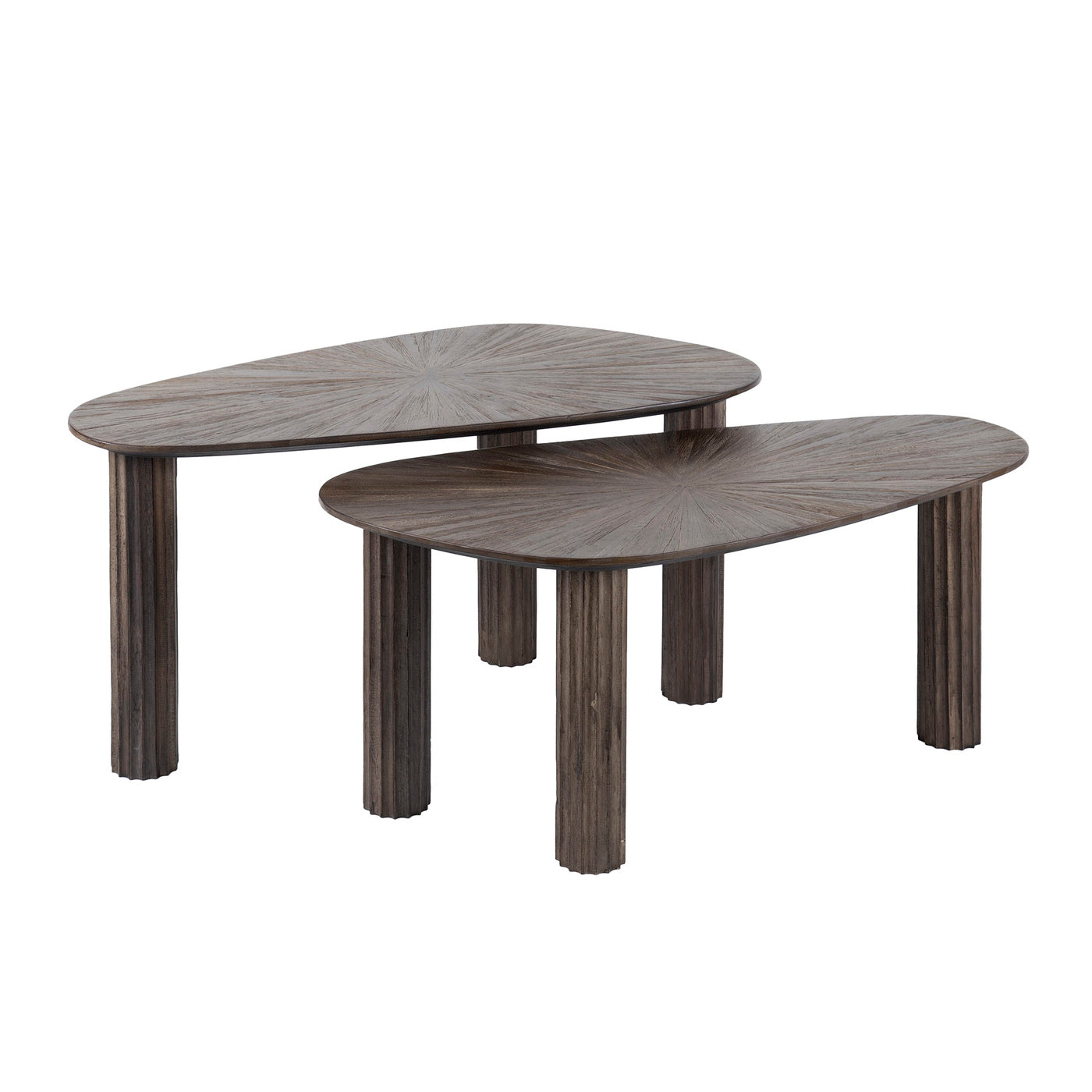 Giga Meubel Salontafel Maya - Donkerbruin Hout - Set van 2 - 84x39x43cm